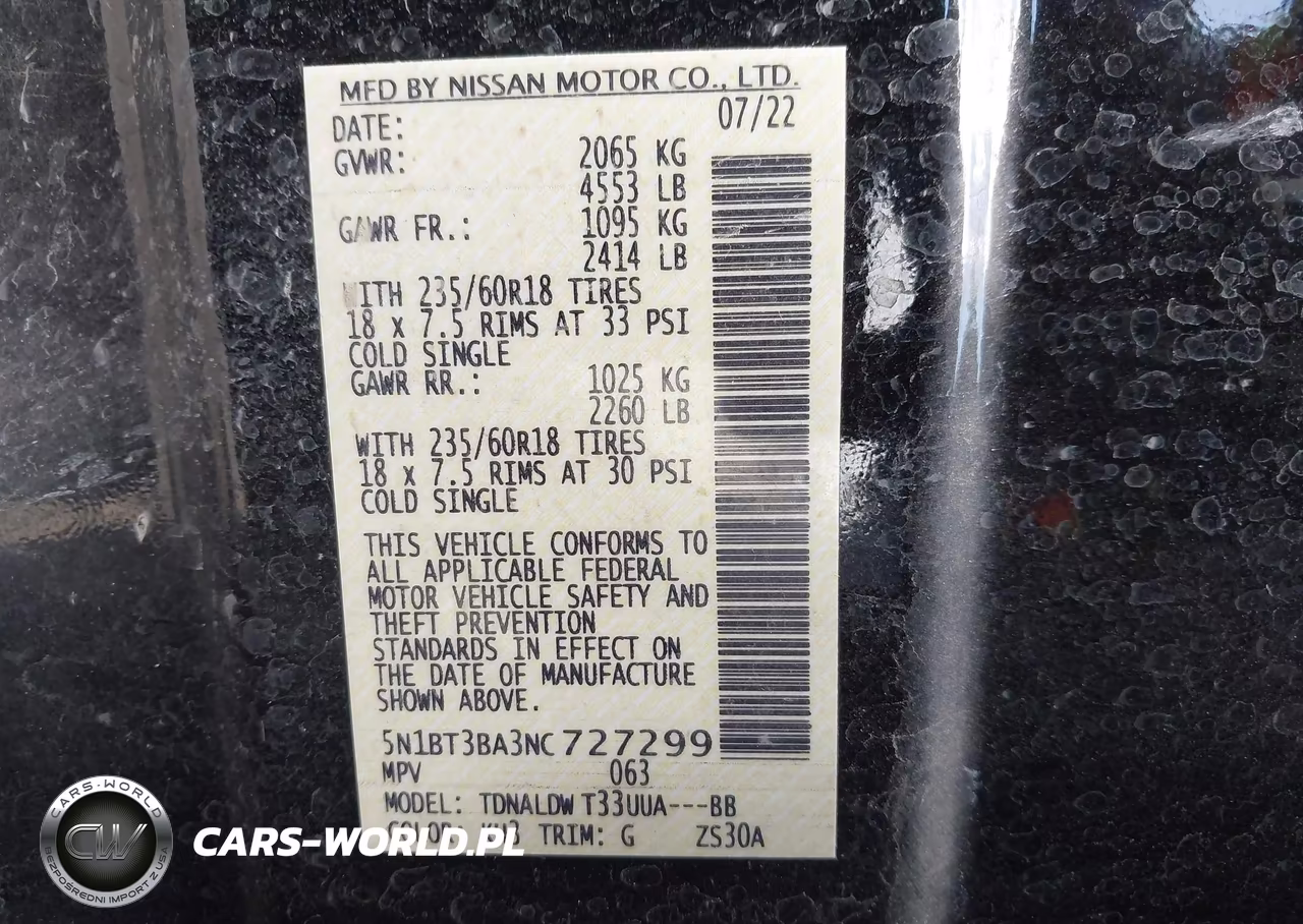2022 Nissan Rogue Sv Fwd VIN:5N1BT3BA3NC727299 - 9