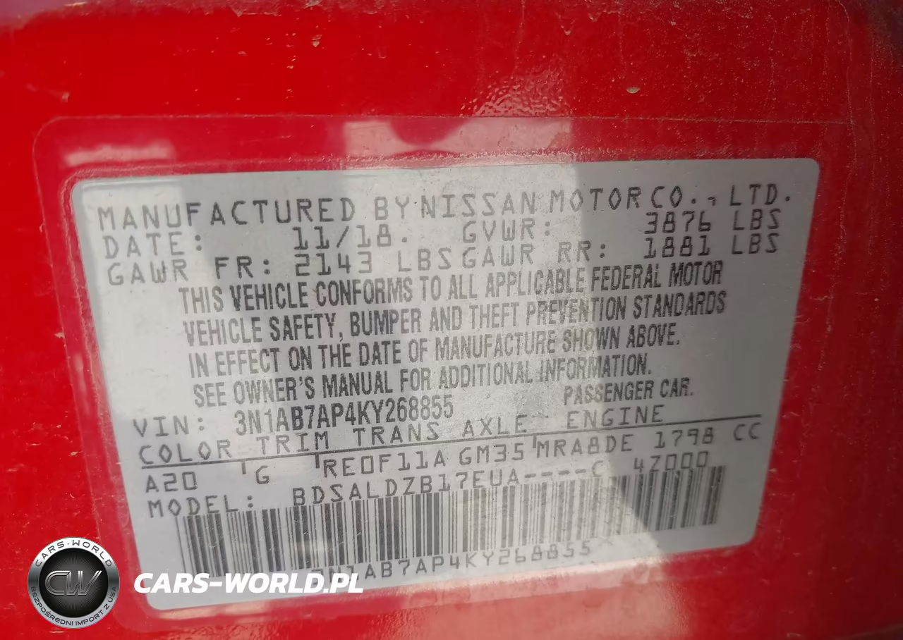 2019 Nissan Sentra Sv VIN:3N1AB7AP4KY268855 - 9