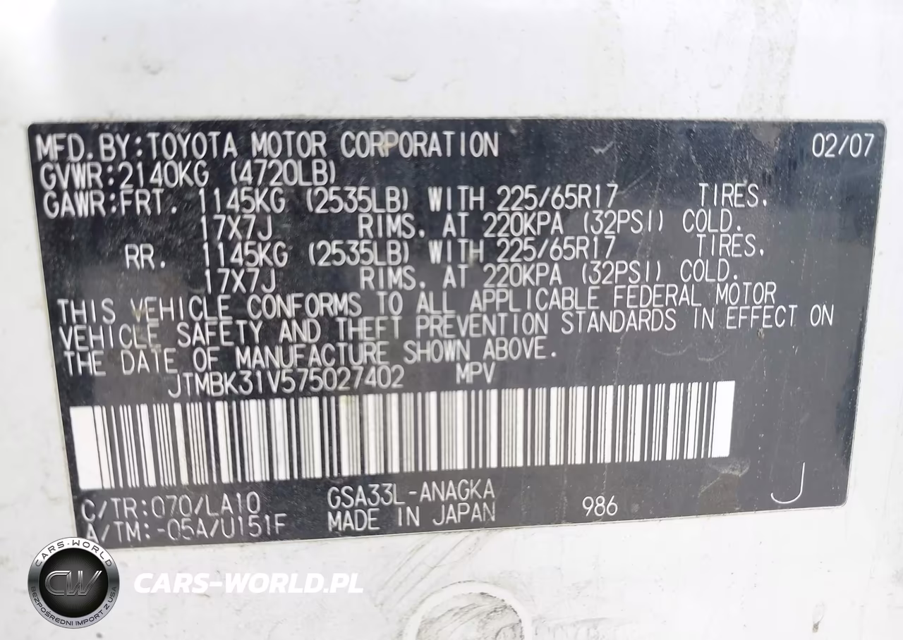 2007 Toyota Rav4 Limited V6 VIN:JTMBK31V575027402 - 9
