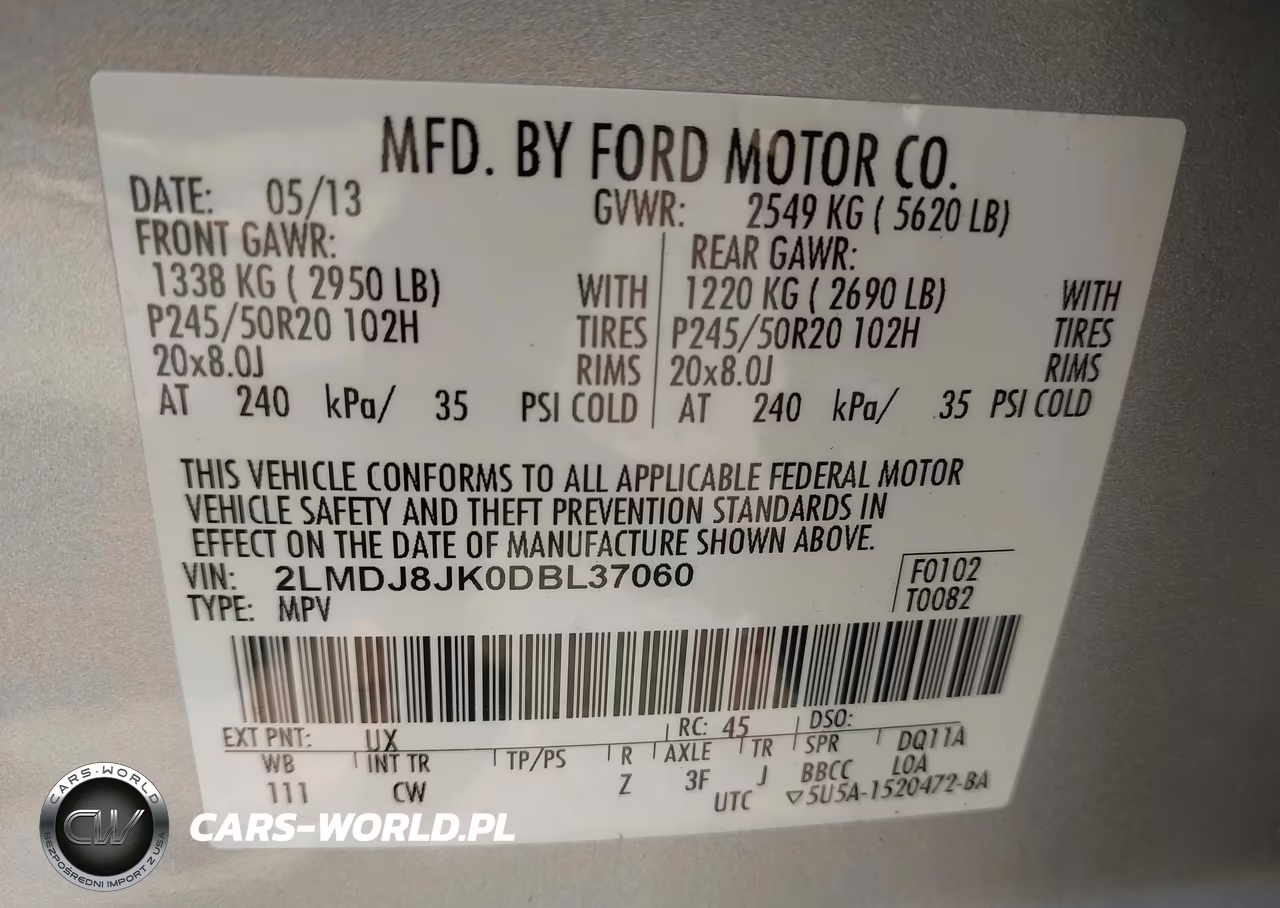 2013 Lincoln Mkx VIN:2LMDJ8JK0DBL37060 - 9