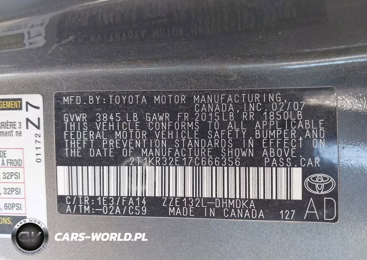 2007 Toyota Matrix VIN:2T1KR32E17C666356 - 9