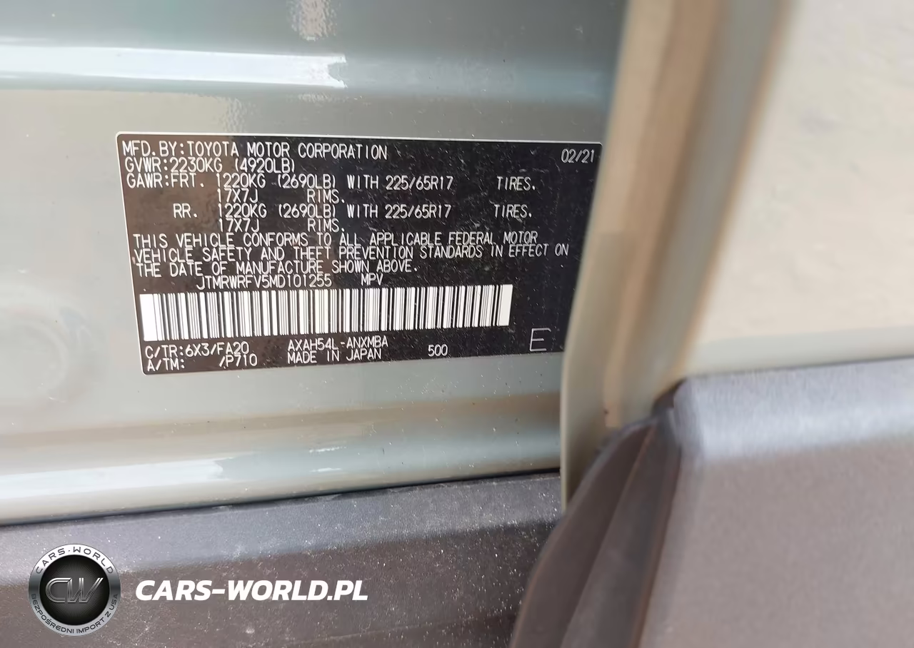 2021 Toyota Rav4 Hybrid Xle VIN:JTMRWRFV5MD101255 - 9