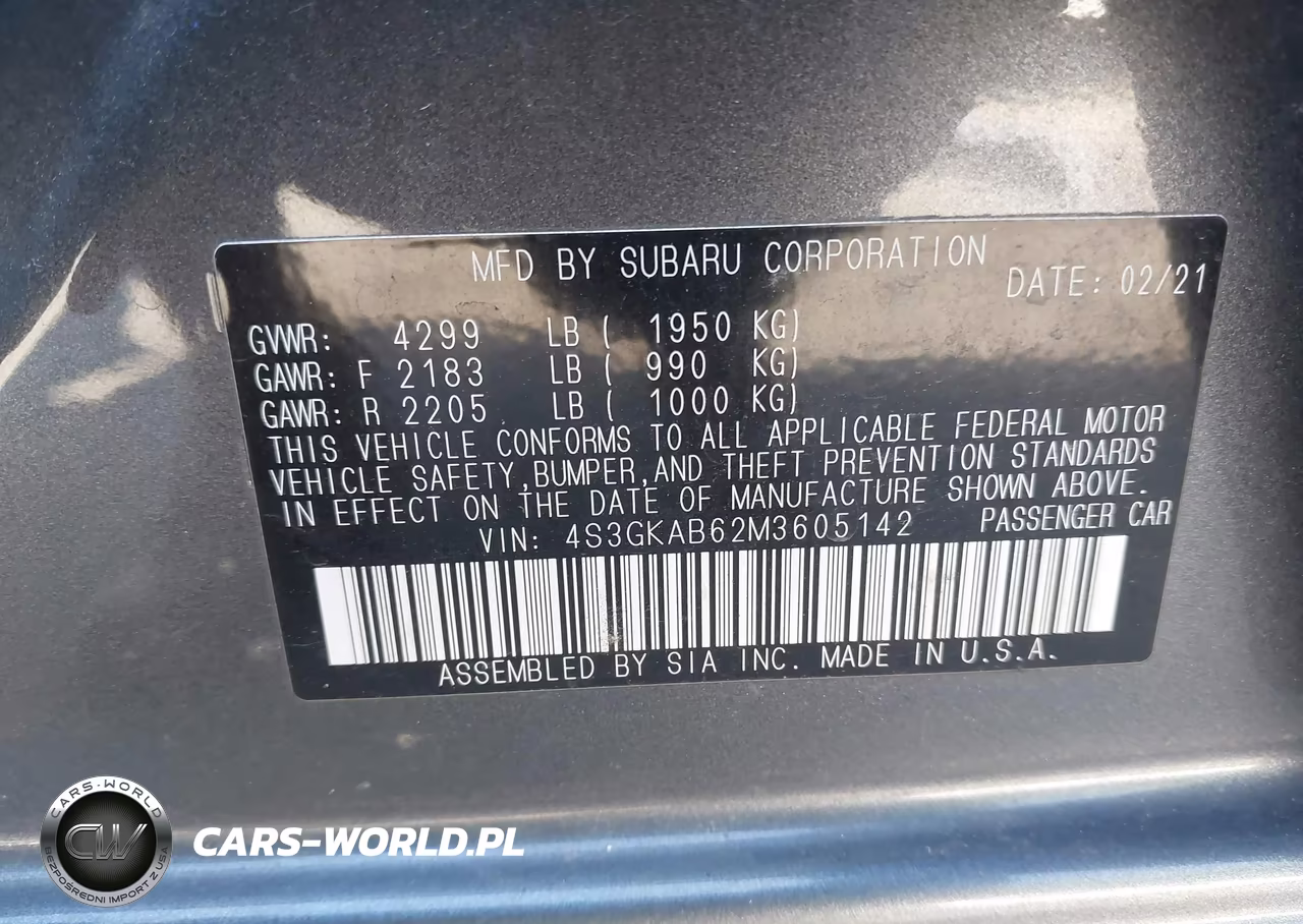 2021 Subaru Impreza Sedan VIN:4S3GKAB62M3605142 - 9