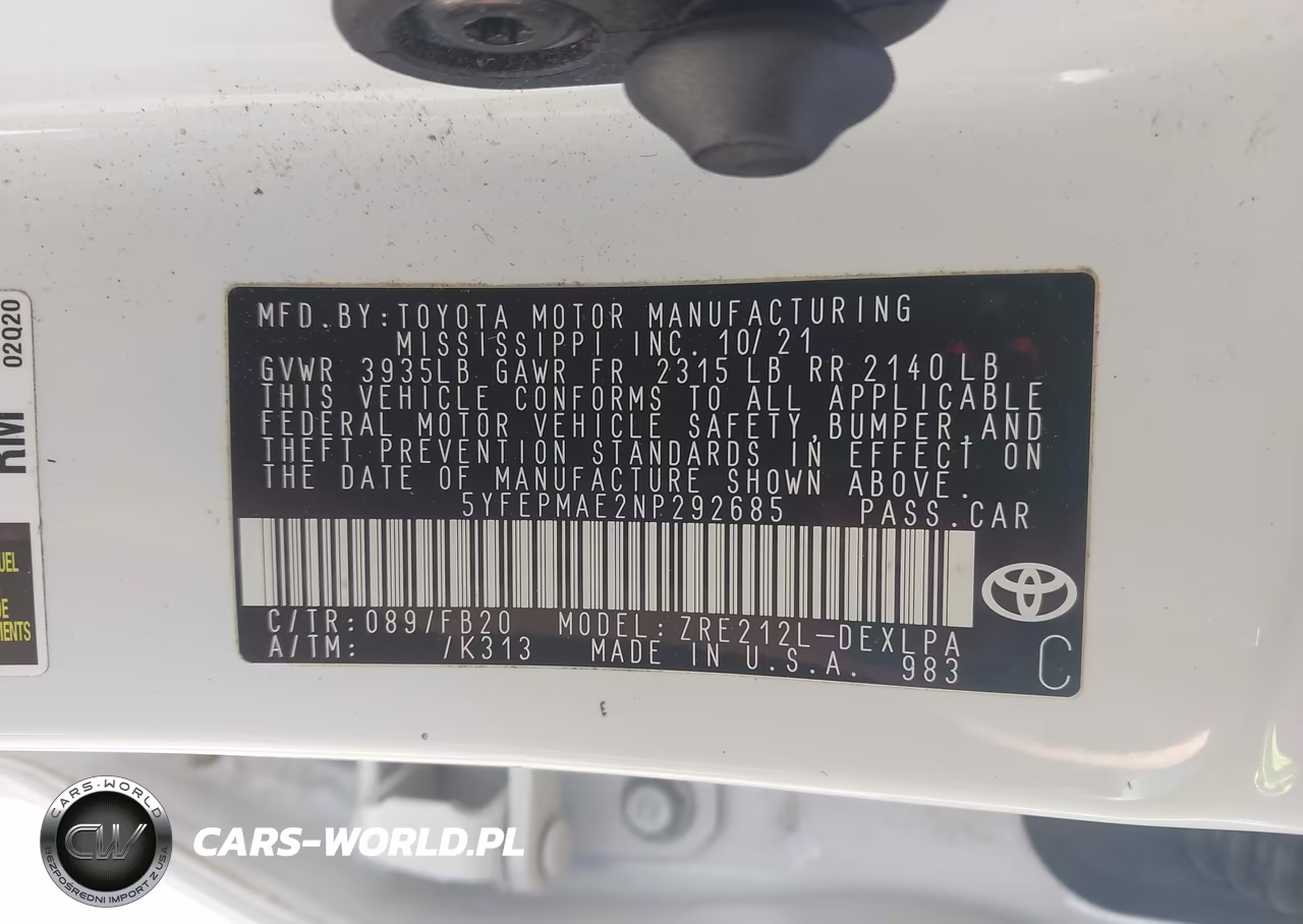 2022 Toyota Corolla Le VIN:5YFEPMAE2NP292685 - 9