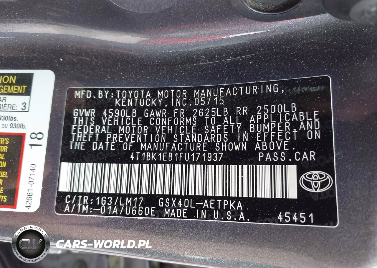2015 Toyota Avalon Limited VIN:4T1BK1EB1FU171937 - 9