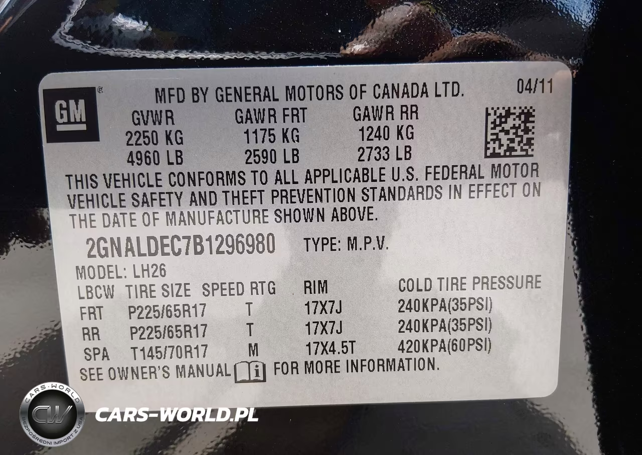 2011 Chevrolet Equinox 1Lt VIN:2GNALDEC7B1296980 - 9