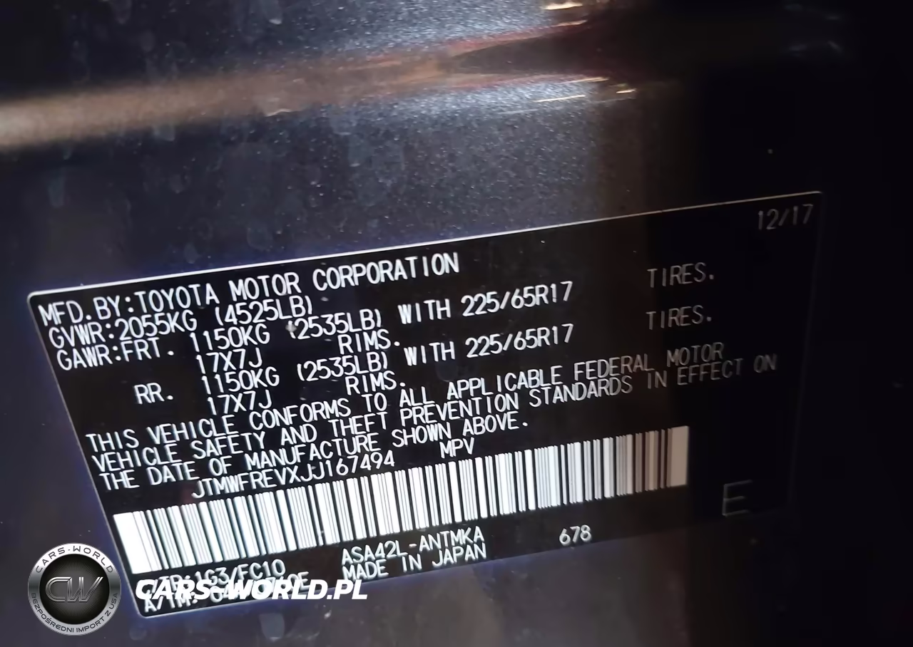 2018 Toyota Rav4 Xle VIN:JTMWFREVXJJ167494 - 9