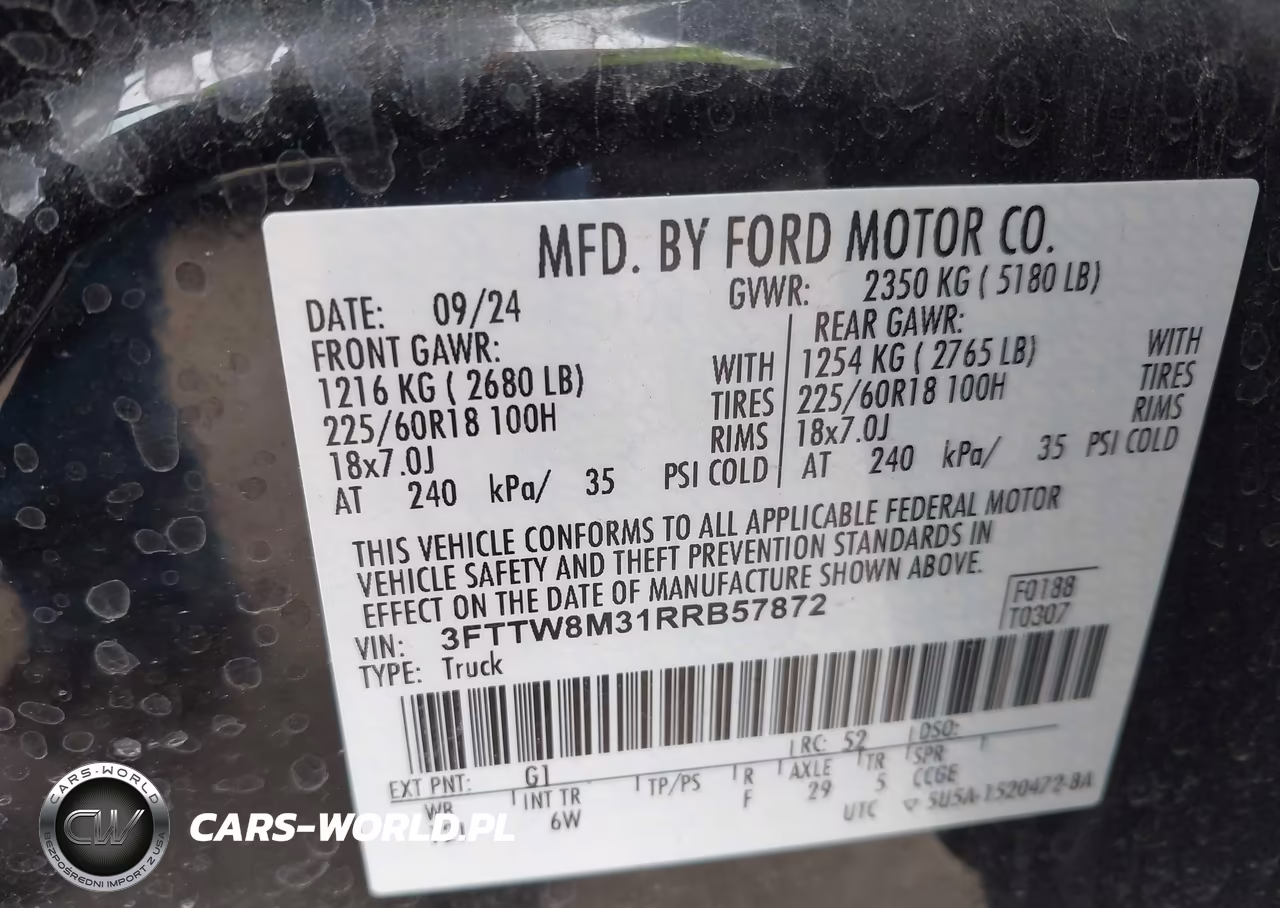 2024 Ford Maverick Lariat VIN:3FTTW8M31RRB57872 - 9