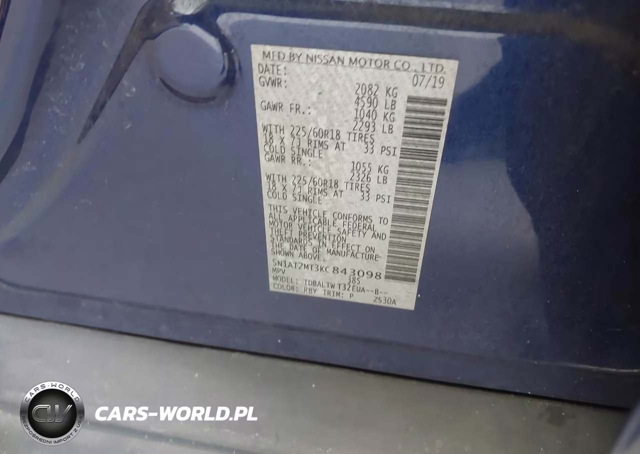 2019 Nissan Rogue Sv VIN:5N1AT2MT3KC843098 - 9
