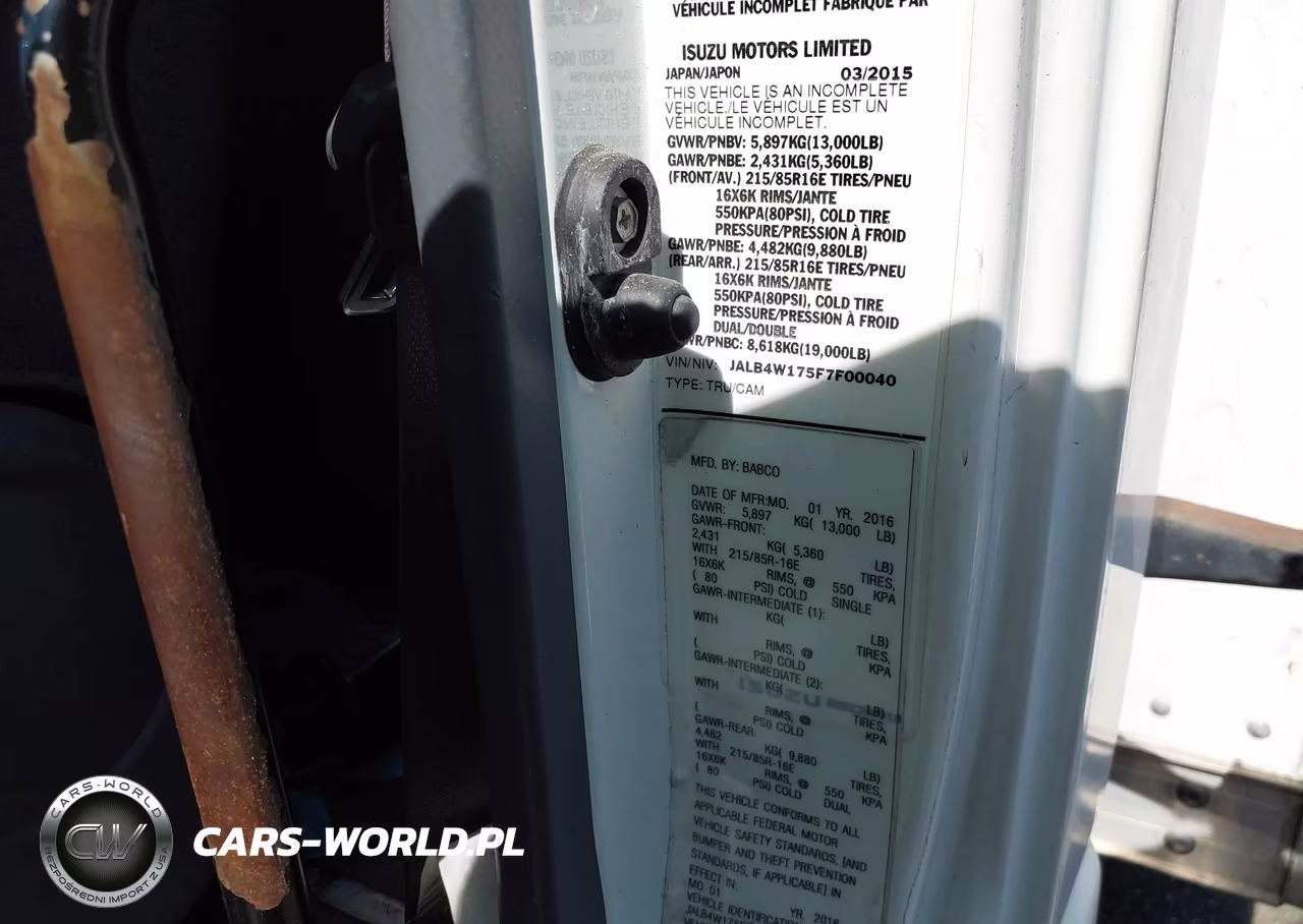 2015 Isuzu Npr Dsl Reg At VIN:JALB4W175F7F00040 - 8