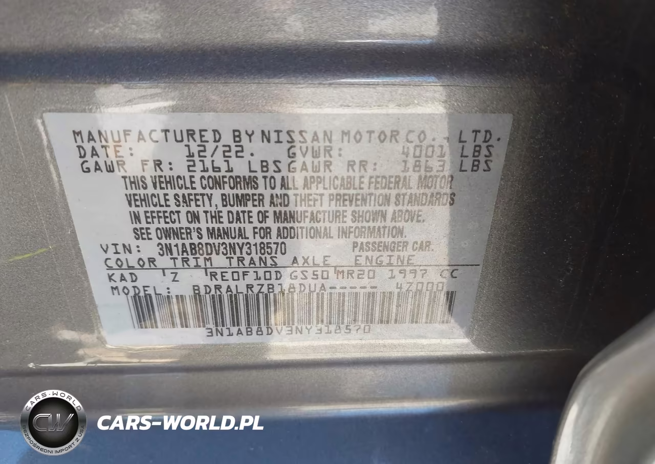 2022 Nissan Sentra Sr Xtronic Cvt VIN:3N1AB8DV3NY318570 - 9
