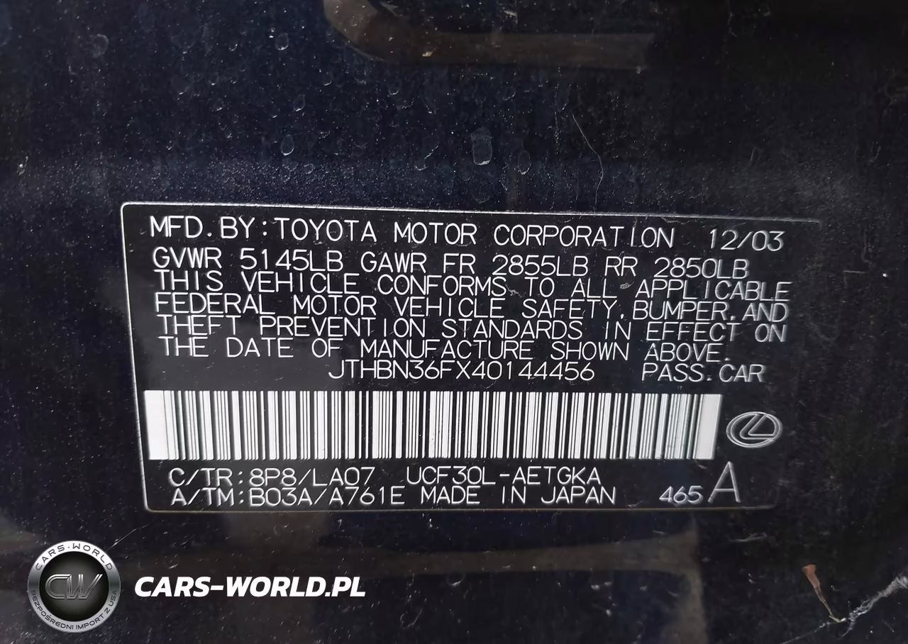 2004 Lexus Ls 430 VIN:JTHBN36FX40144456 - 9