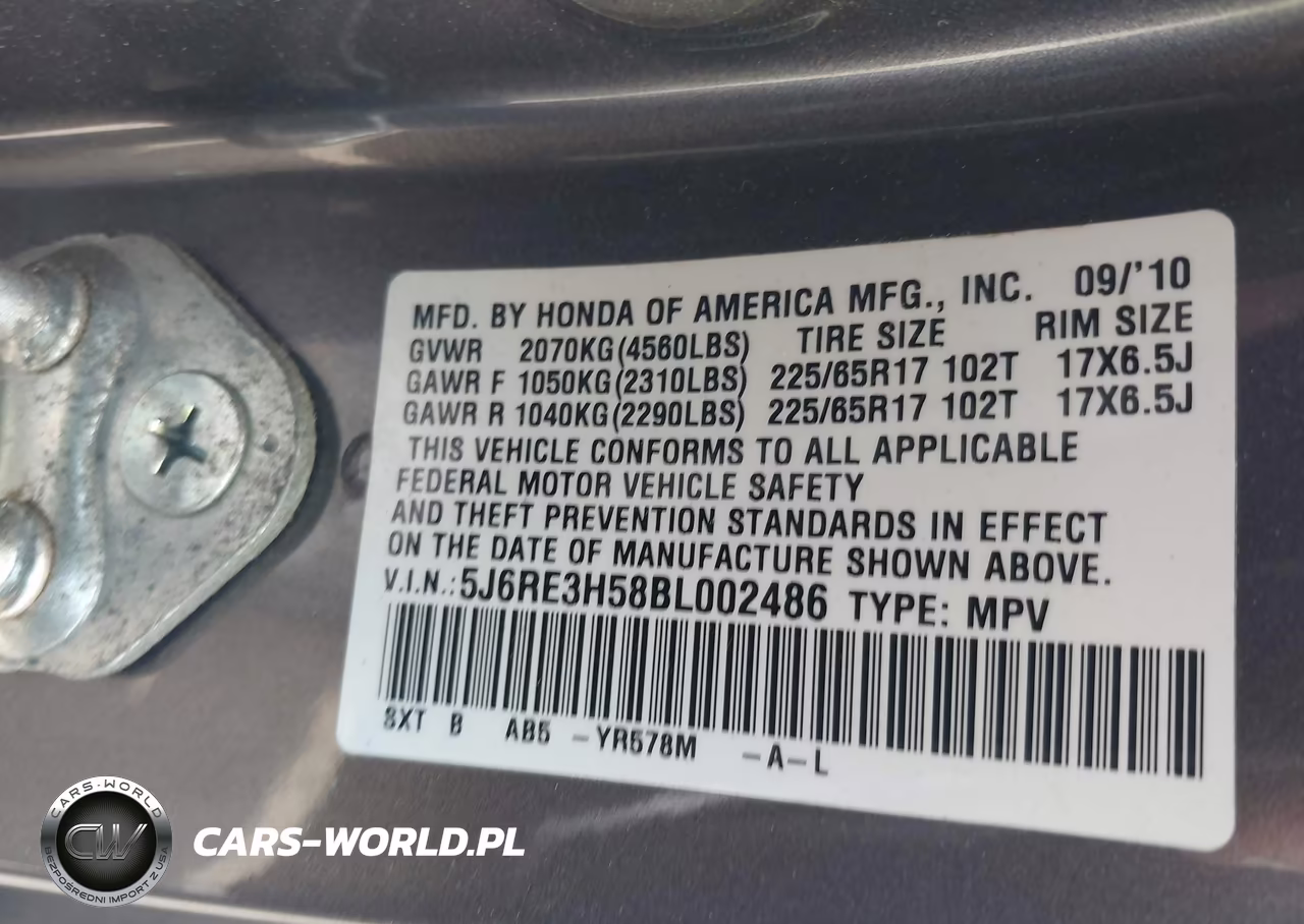 2011 Honda Cr-V Ex VIN:5J6RE3H58BL002486 - 9