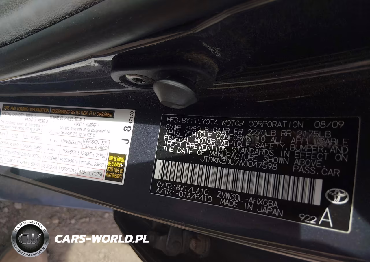 2010 Toyota Prius Iv VIN:JTDKN3DU7A0047598 - 9