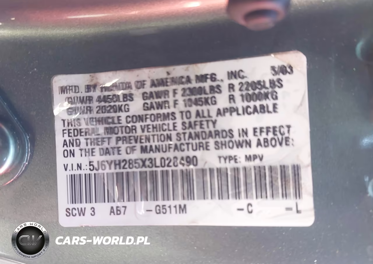 2003 Honda Element Ex VIN:5J6YH285X3L028490 - 9