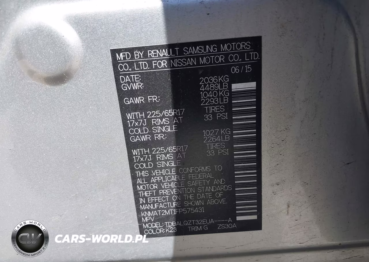2015 Nissan Rogue Sv VIN:KNMAT2MT1FP575431 - 9