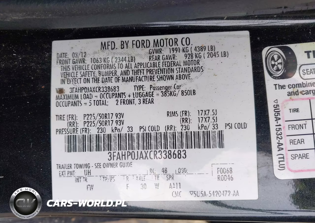 2012 Ford Fusion Sel VIN:3FAHP0JAXCR338683 - 9