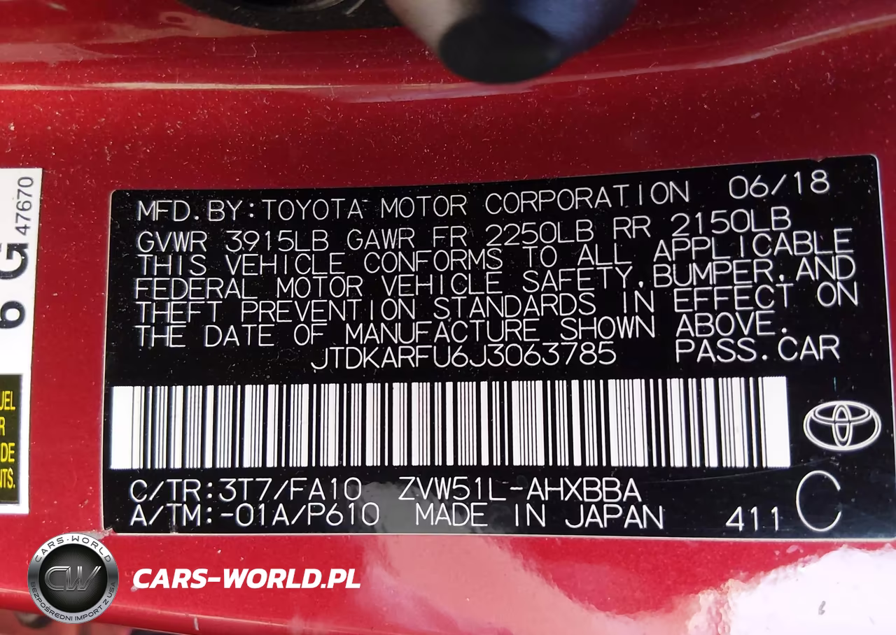 2018 Toyota Prius Two Eco VIN:JTDKARFU6J3063785 - 9