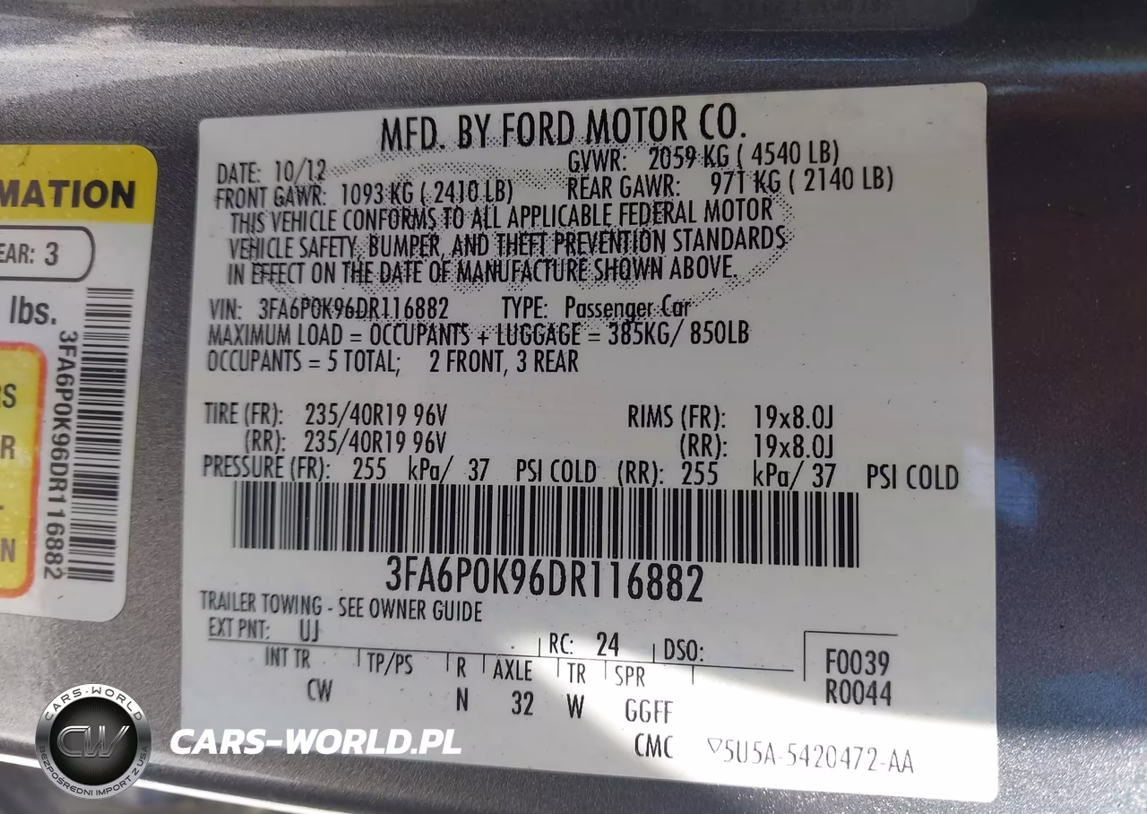 2013 Ford Fusion Titanium VIN:3FA6P0K96DR116882 - 9