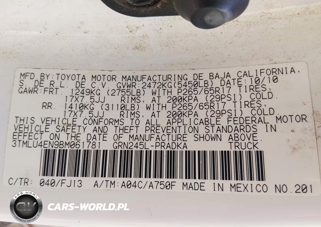 2011 Toyota Tacoma Base V6 VIN:3TMLU4EN9BM061781 - 9