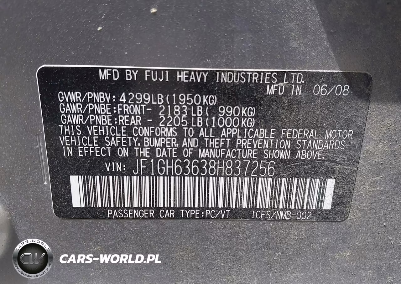 2008 Subaru Impreza Outback Sport VIN:JF1GH63638H837256 - 9