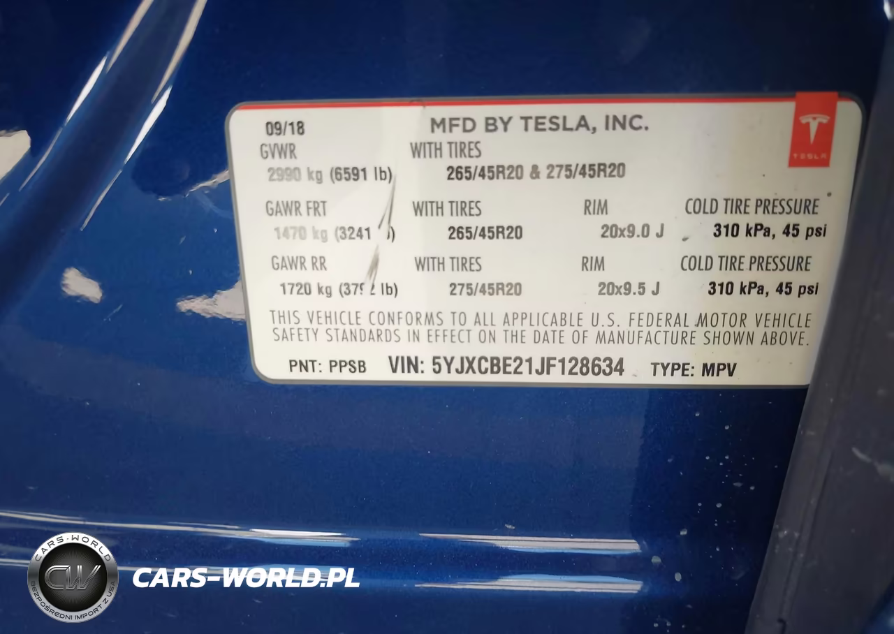 2018 Tesla Model X 100D-75D-P100D VIN:5YJXCBE21JF128634 - 9