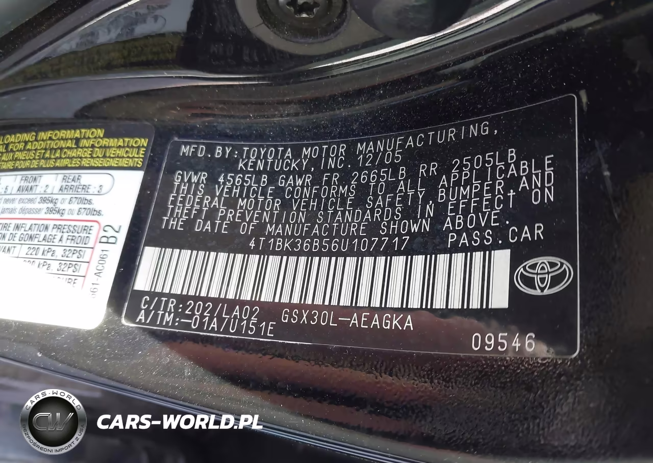 2006 Toyota Avalon Xls VIN:4T1BK36B56U107717 - 9