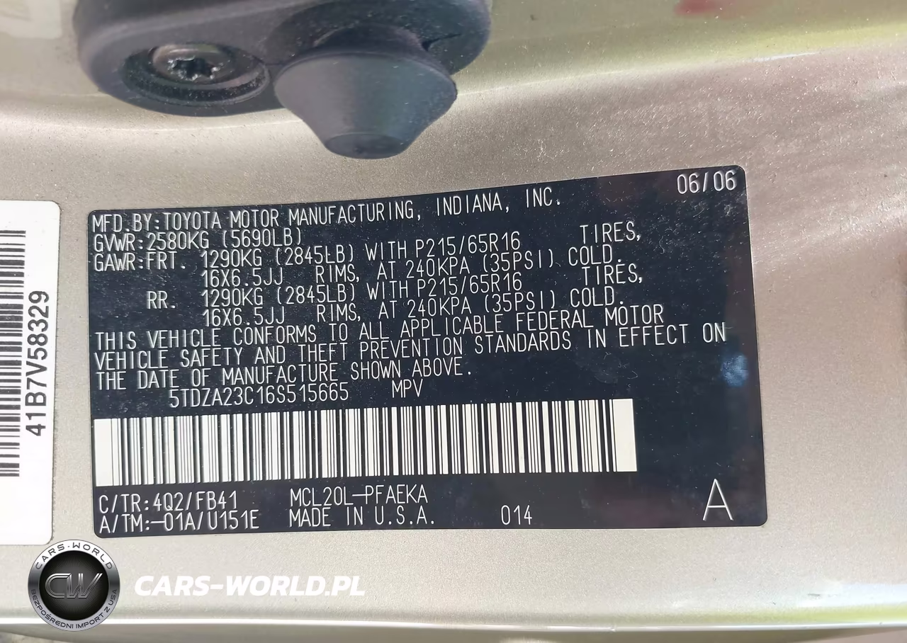 2006 Toyota Sienna Ce VIN:5TDZA23C16S515665 - 9