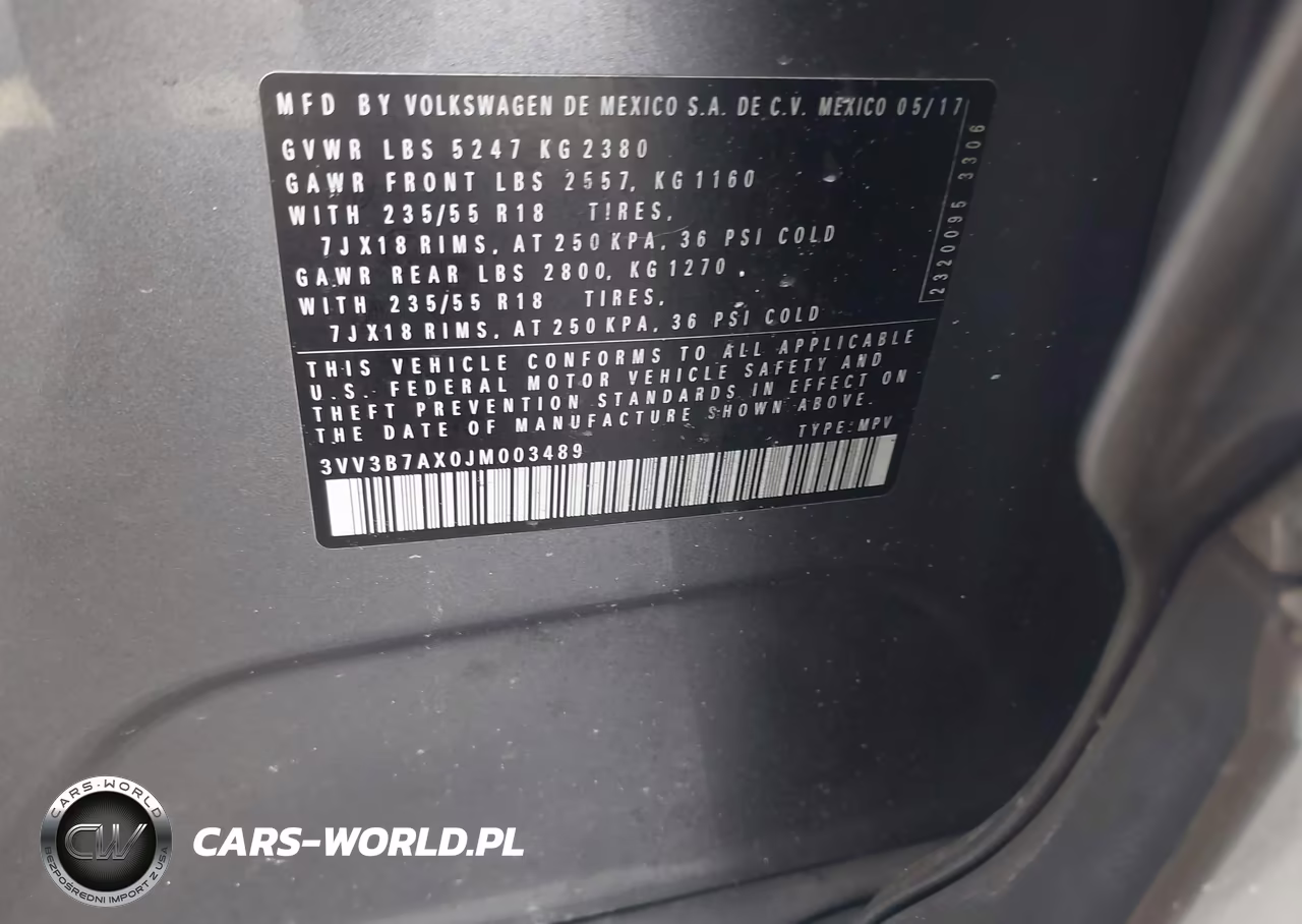 2018 Volkswagen Tiguan 2.0T Se-2.0T Sel VIN:3VV3B7AX0JM003489 - 9