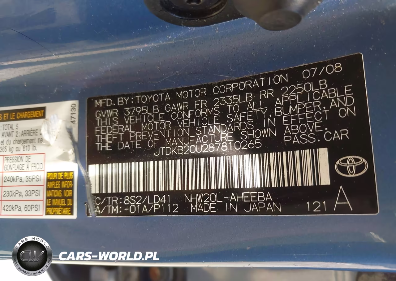 2008 Toyota Prius VIN:JTDKB20U287810265 - 9