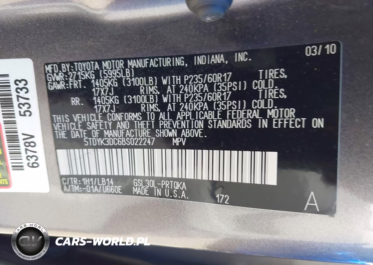 2011 Toyota Sienna Xle V6 VIN:5TDYK3DC6BS022247 - 9