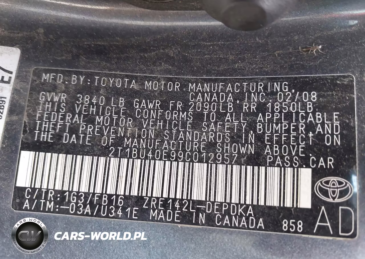 2009 Toyota Corolla Le VIN:2T1BU40E99C012957 - 9