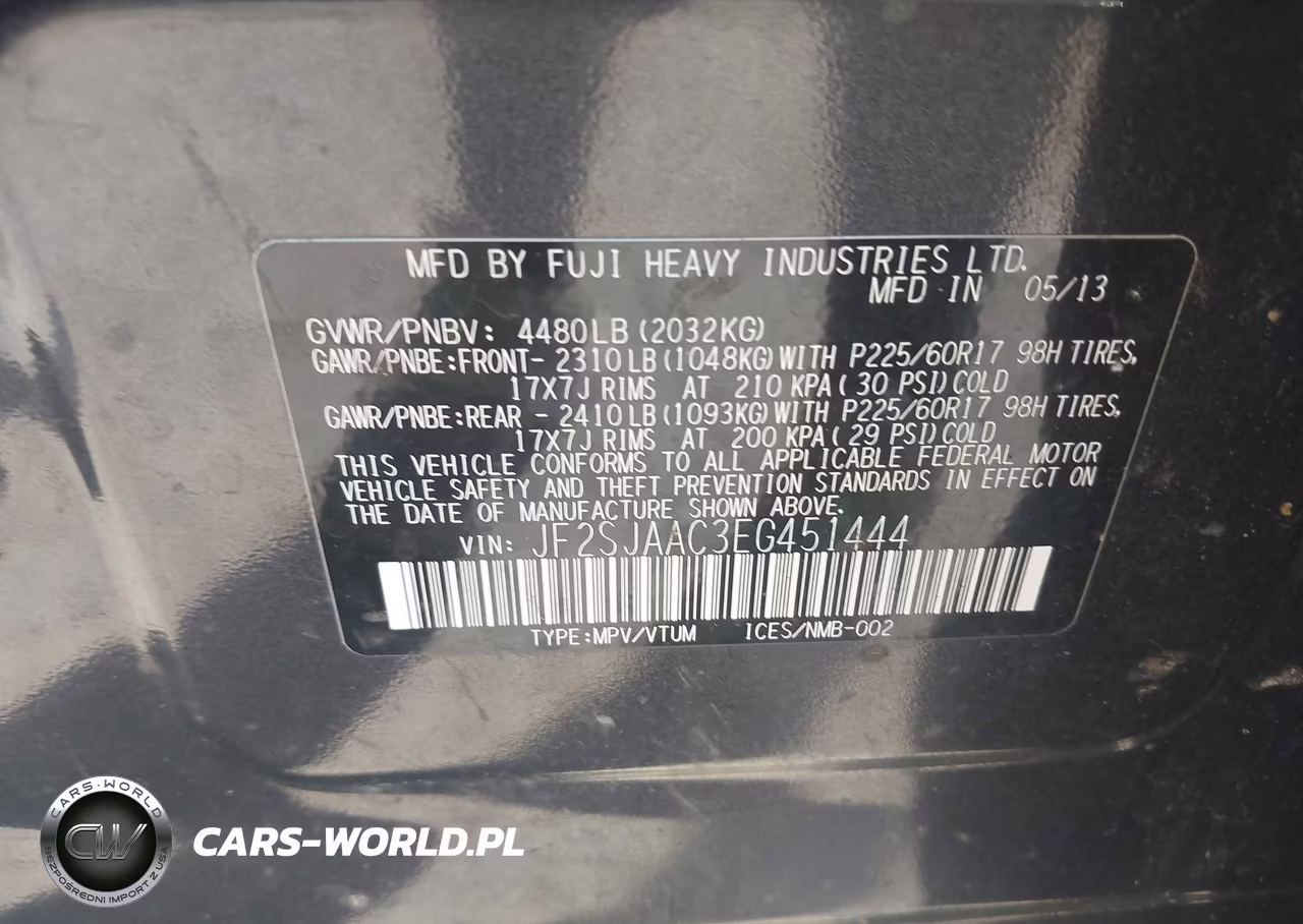 2014 Subaru Forester 2.5I VIN:JF2SJAAC3EG451444 - 9