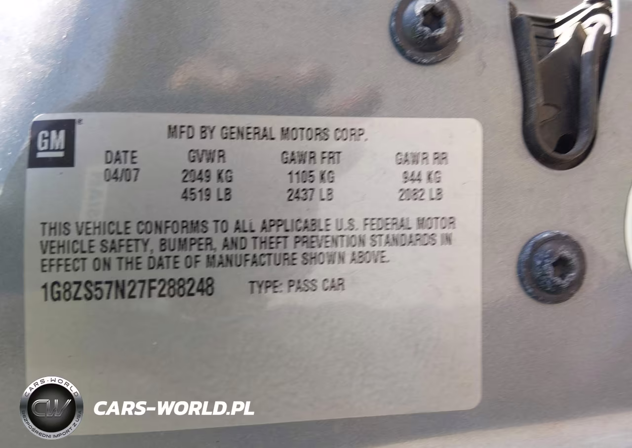2007 Saturn Aura Xe VIN:1G8ZS57N27F288248 - 9