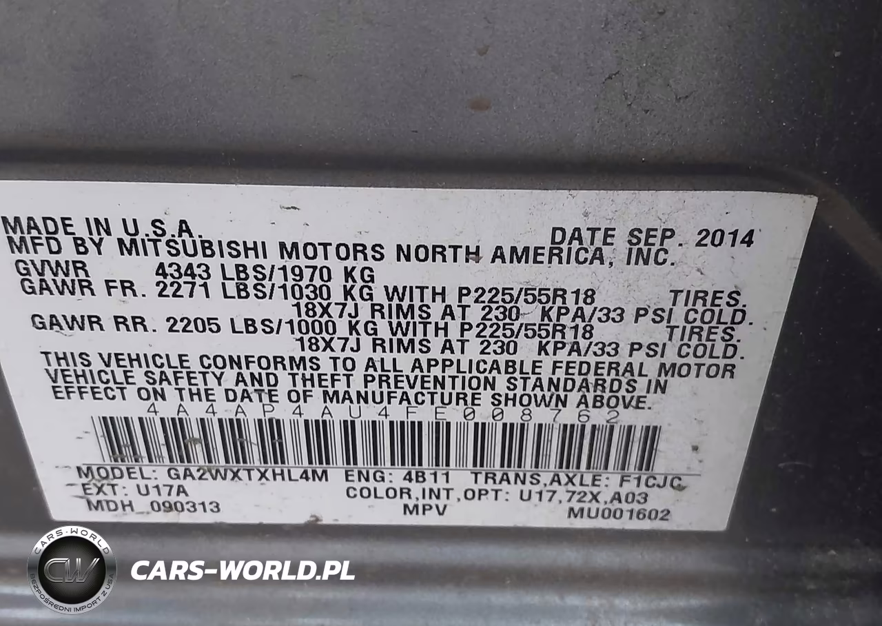 2015 Mitsubishi Outlander Sport Se VIN:4A4AP4AU4FE008762 - 9