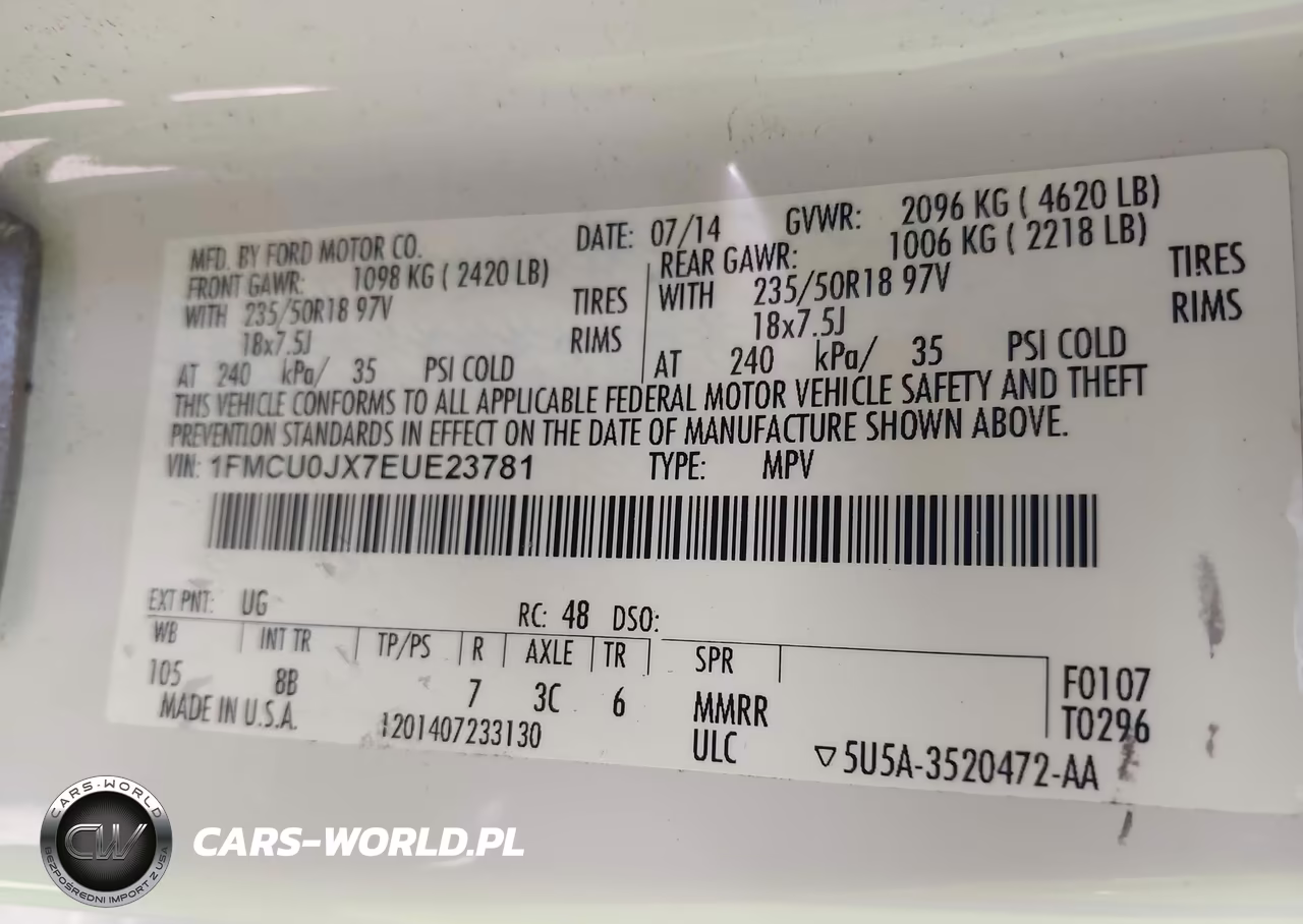 2014 Ford Escape Titanium VIN:1FMCU0JX7EUE23781 - 9
