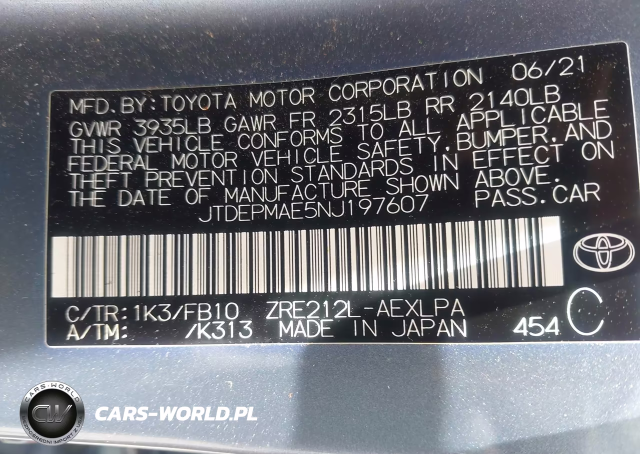 2022 Toyota Corolla Le VIN:JTDEPMAE5NJ197607 - 9