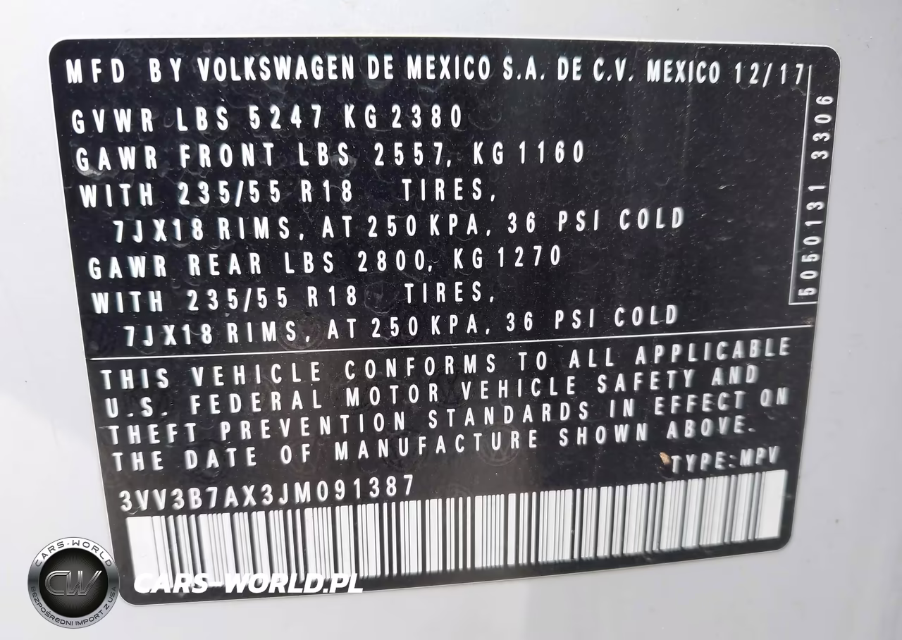 2018 Volkswagen Tiguan 2.0T Se-2.0T Sel VIN:3VV3B7AX3JM091387 - 9