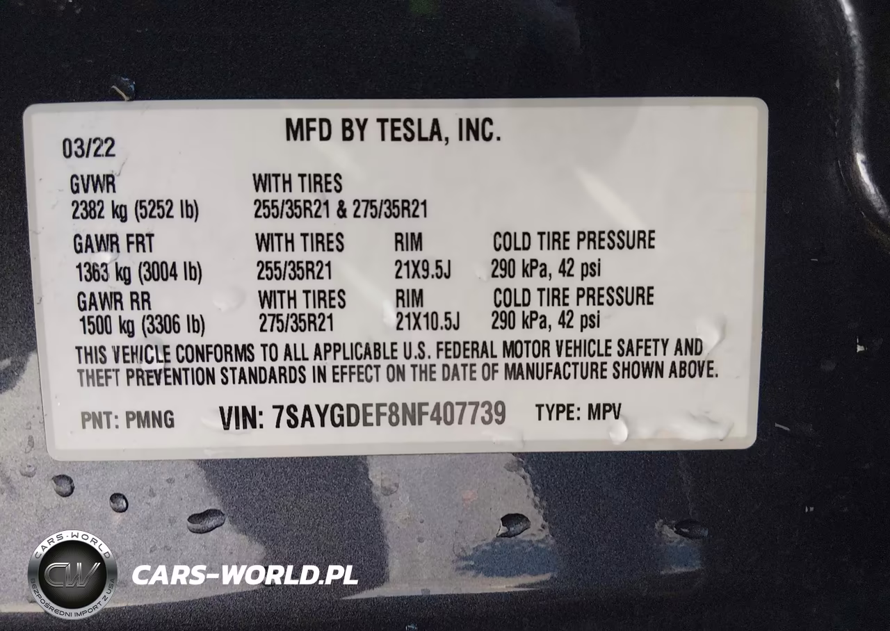 2022 Tesla Model Y Performance Dual Motor All-Wheel Drive VIN:7SAYGDEF8NF407739 - 9