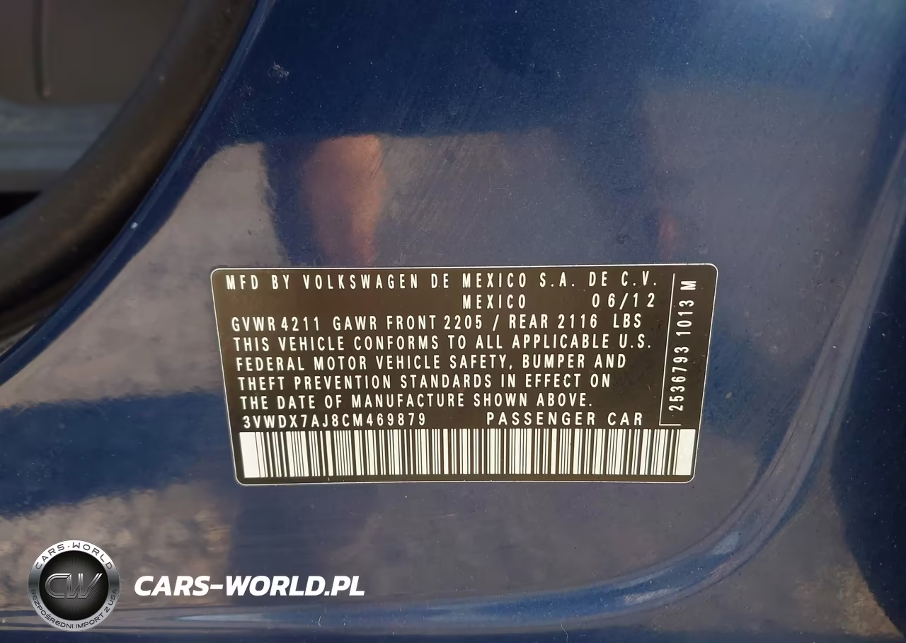 2012 Volkswagen Jetta 2.5L Se VIN:3VWDX7AJ8CM469879 - 9