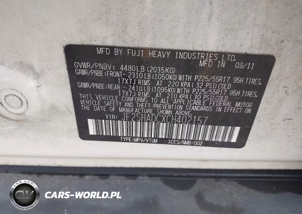 2012 Subaru Forester 2.5X Premium VIN:JF2SHADCXCH402157 - 9