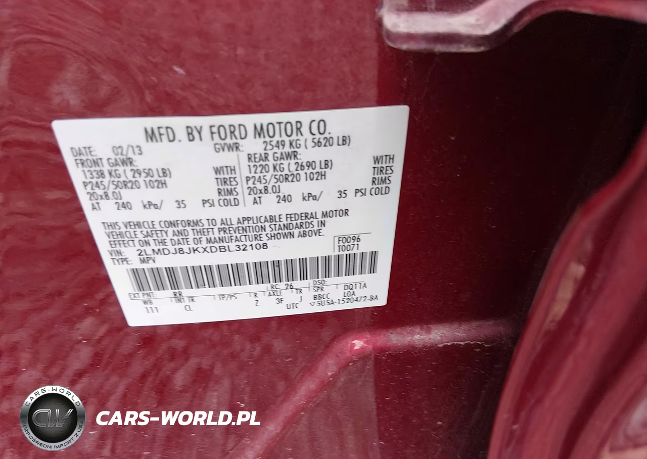 2013 Lincoln Mkx VIN:2LMDJ8JKXDBL32108 - 9