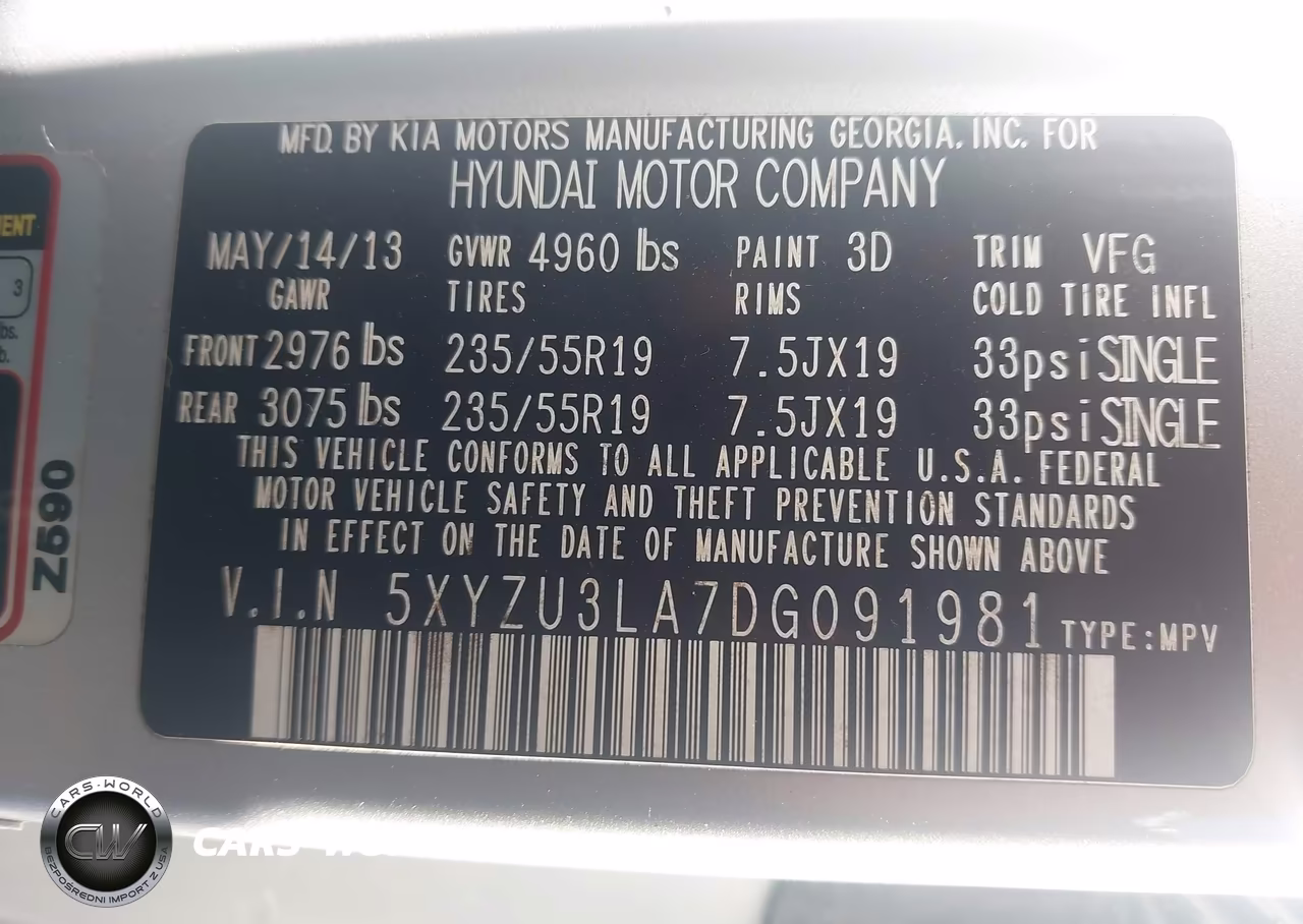 2013 Hyundai Santa Fe Sport 2.0T VIN:5XYZU3LA7DG091981 - 9