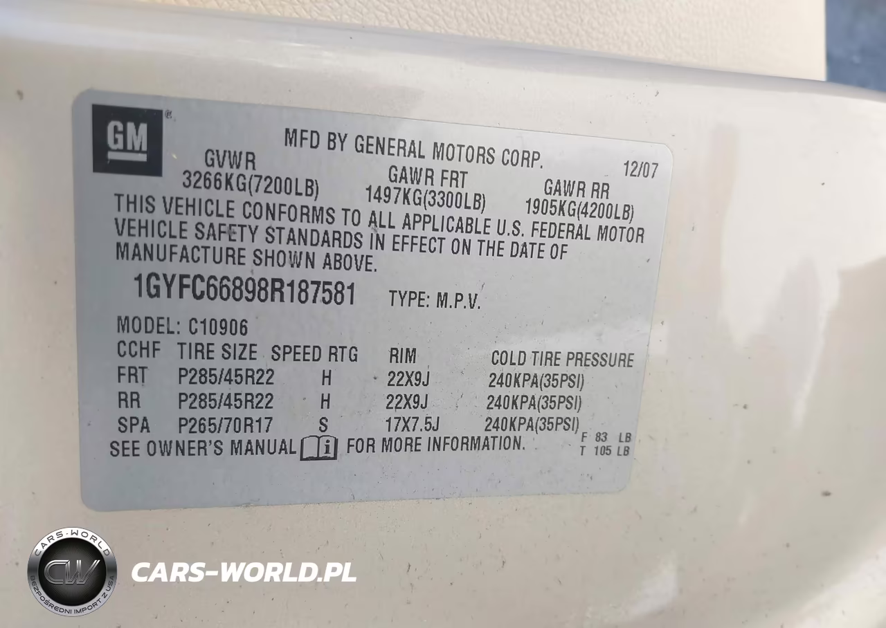 2008 Cadillac Escalade Esv Standard VIN:1GYFC66898R187581 - 9