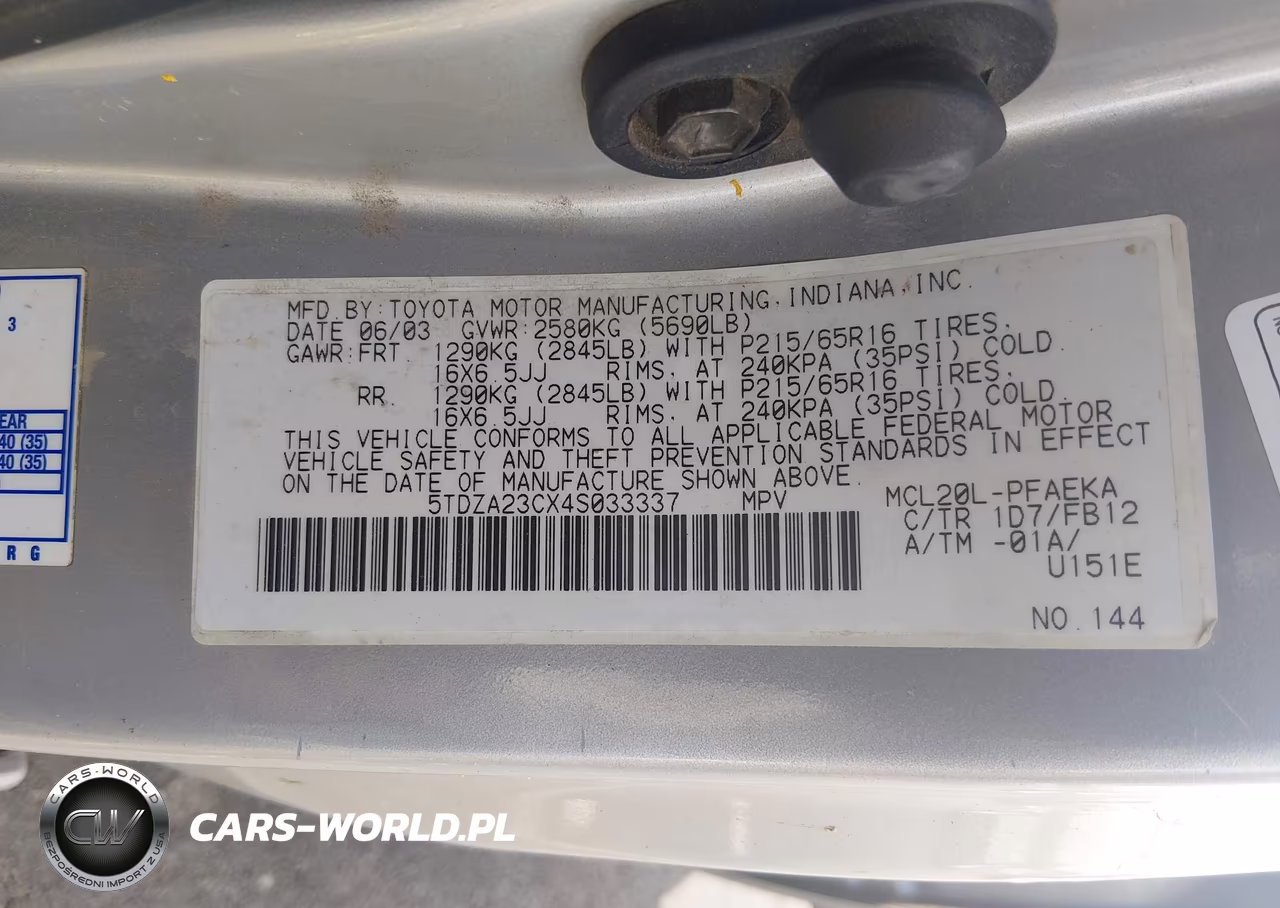 2004 Toyota Sienna Le VIN:5TDZA23CX4S033337 - 9