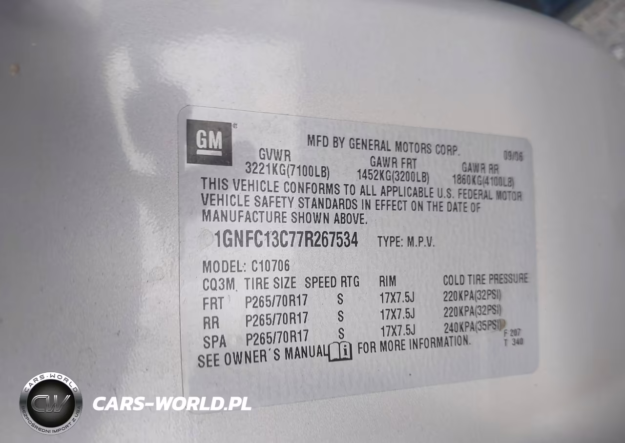 2007 Chevrolet Tahoe Ls VIN:1GNFC13C77R267534 - 9