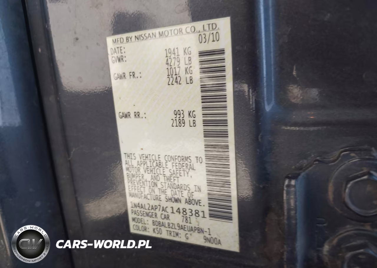 2010 Nissan Altima 2.5 S VIN:1N4AL2AP7AC148381 - 9