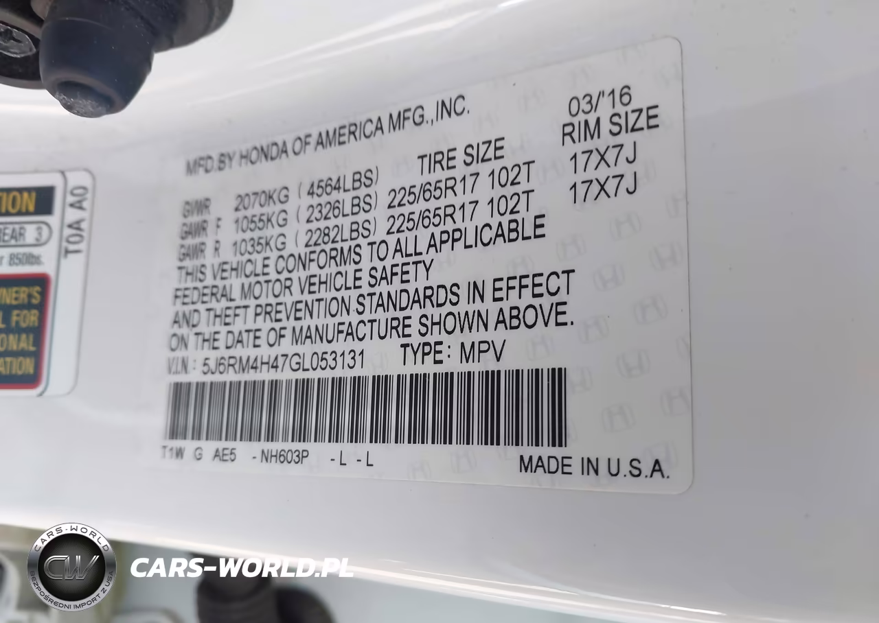 2016 Honda Cr-V Se VIN:5J6RM4H47GL053131 - 9