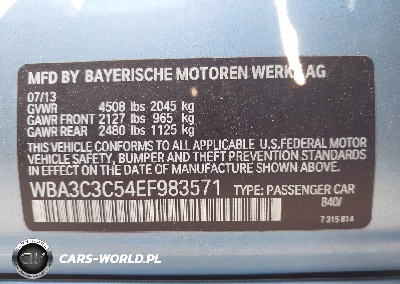 2014 BMW 320I xDrive VIN:WBA3C3C54EF983571 - 9