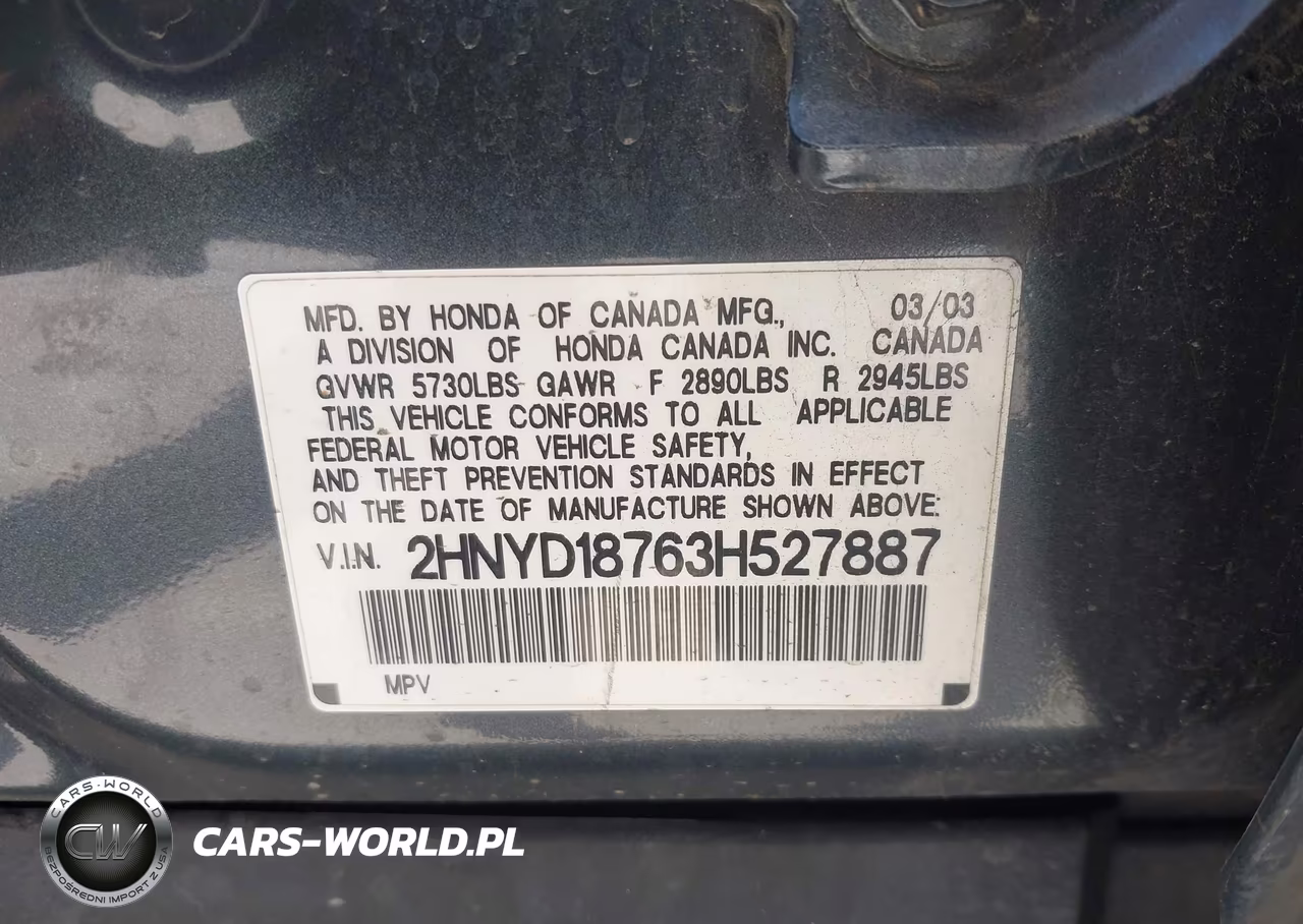 2003 Acura Mdx VIN:2HNYD18763H527887 - 9
